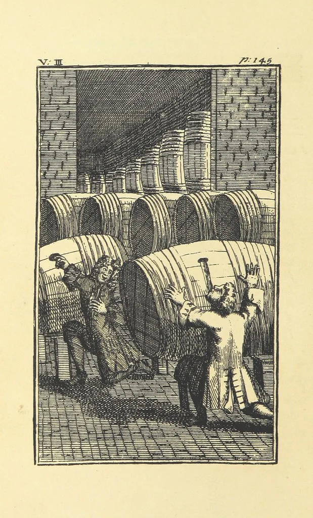 An illustration from A Collection of Old Ballads. Corrected from the best and most ancient copies extant. With introductions, historical, critical, or humorous. Illustrated with copper plates. [Collected by Ambrose Philips?, 1871, leaf 190