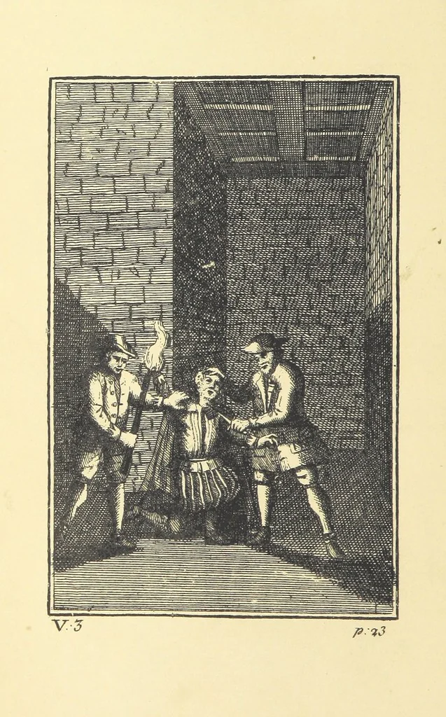 An illustration from A Collection of Old Ballads. Corrected from the best and most ancient copies extant. With introductions, historical, critical, or humorous. Illustrated with copper plates. [Collected by Ambrose Philips?, 1871, leaf 58