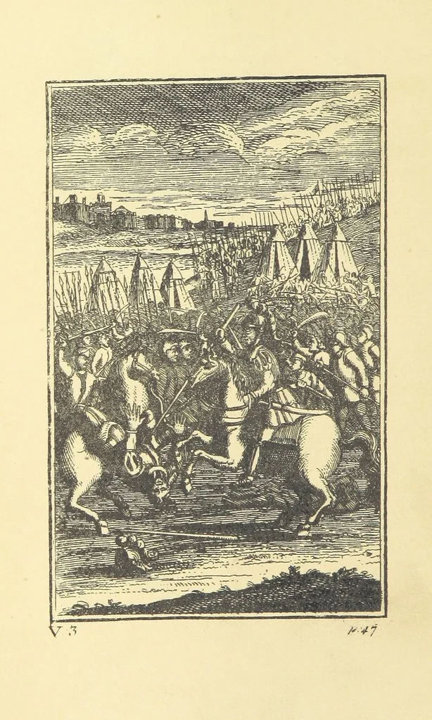An illustration from A Collection of Old Ballads. Corrected from the best and most ancient copies extant. With introductions, historical, critical, or humorous. Illustrated with copper plates. [Collected by Ambrose Philips?, 1871, leaf 84