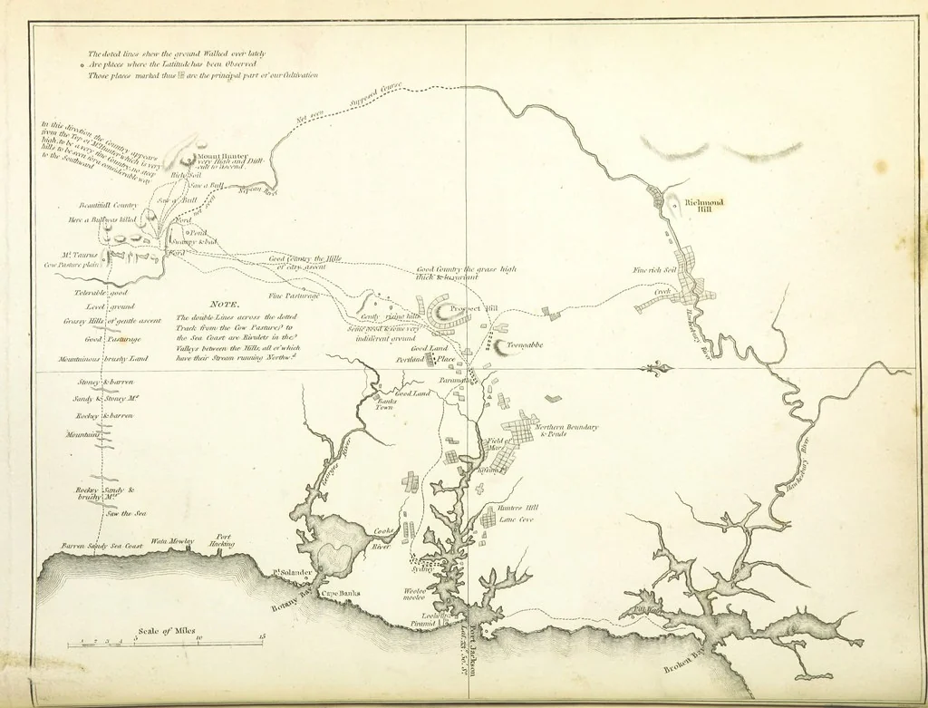 An illustration from An Account of the English Colony in New South Wales ... To which are added, some particulars of New Zealand; compiled ... from the MSS. of Lieutenant-Governor King ... Illustrated by engravings, 1804, leaf 32