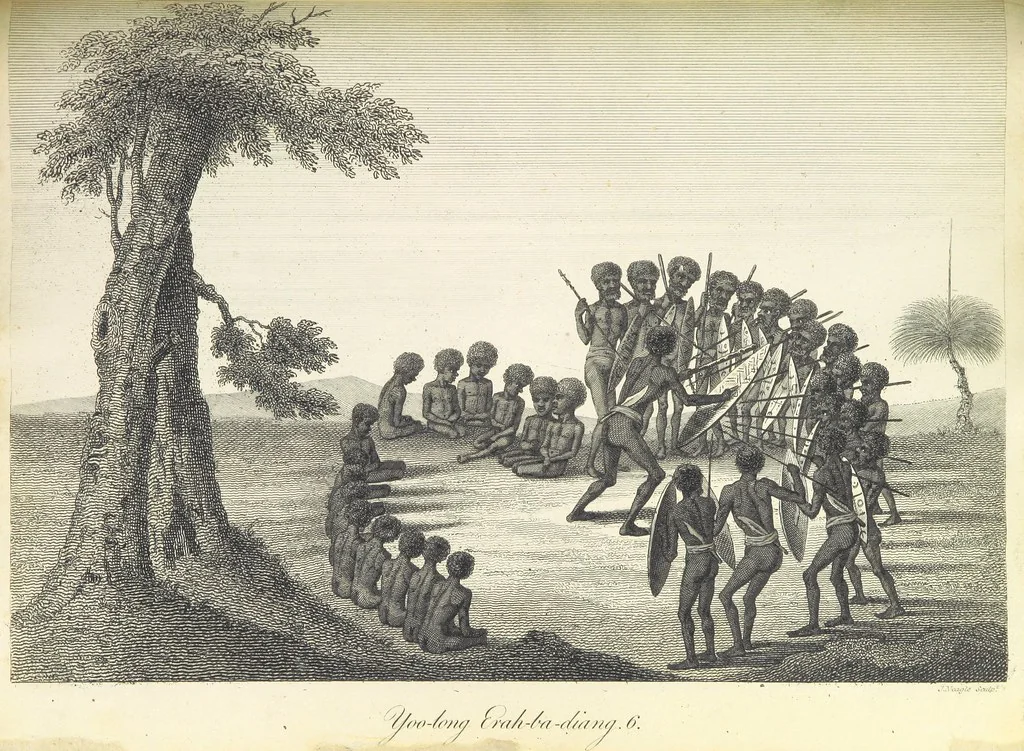 An illustration from An Account of the English Colony in New South Wales ... To which are added, some particulars of New Zealand; compiled ... from the MSS. of Lieutenant-Governor King ... Illustrated by engravings, 1804, leaf 437