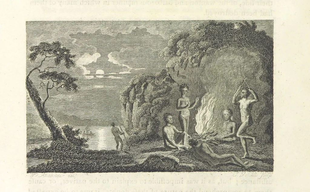 An illustration from An Account of the English Colony in New South Wales ... To which are added, some particulars of New Zealand; compiled ... from the MSS. of Lieutenant-Governor King ... Illustrated by engravings, 1804, leaf 600