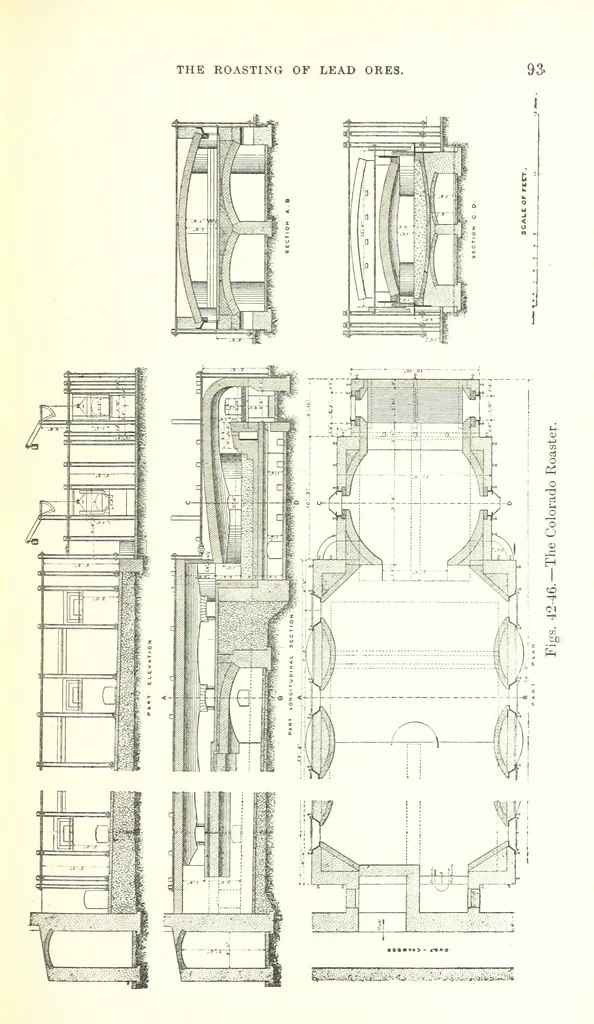 An illustration from The Metallurgy of Lead and Silver. Part I. Lead. (Part II. Silver.), 1899, leaf 115