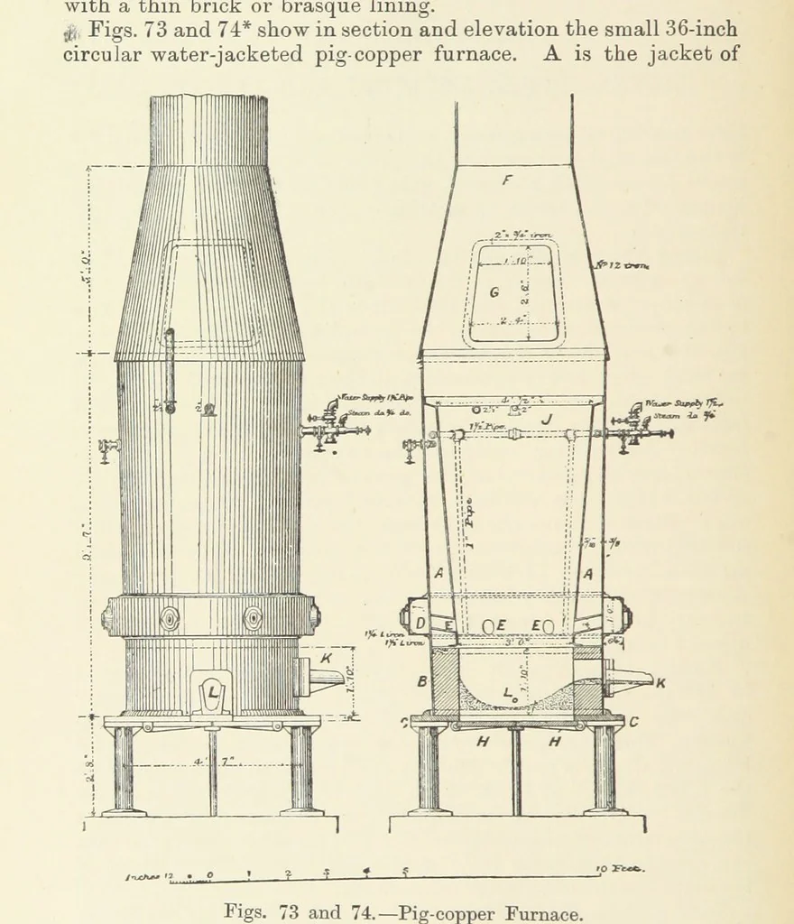 An illustration from The Metallurgy of Lead and Silver. Part I. Lead. (Part II. Silver.), 1899, leaf 342