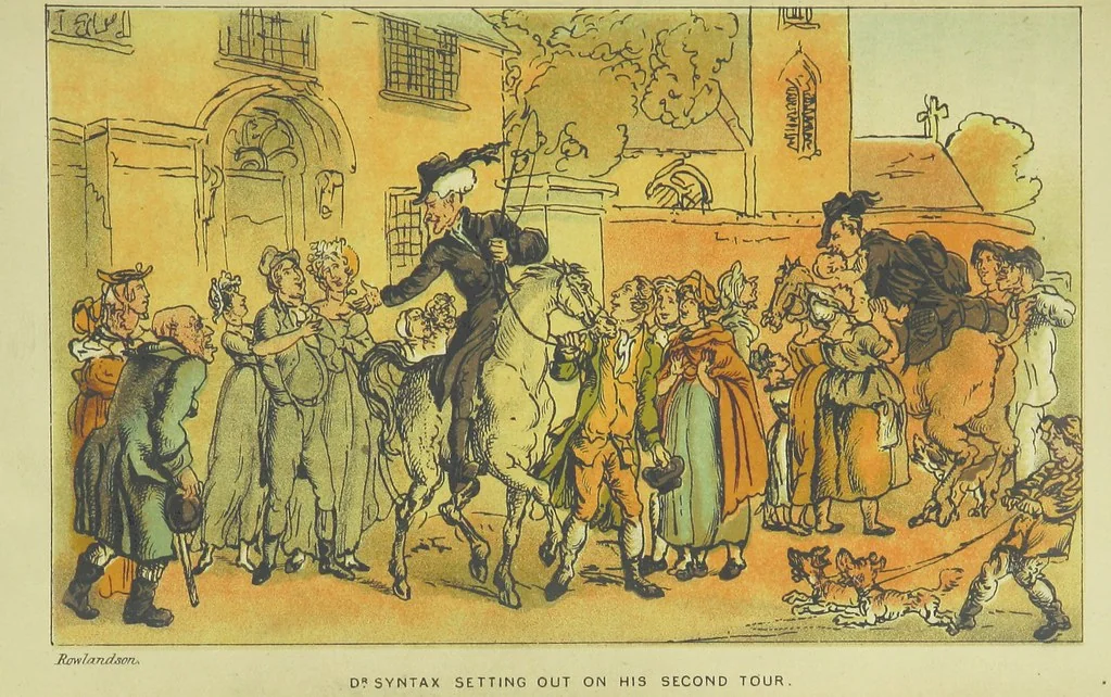 An illustration from Doctor Syntax's Three Tours: in search of the picturesque, consolation, and a wife ... The original edition, complete and unabridged, with the life and adventures of the author ... by John Camden Hotten. Eighty full page illustrations drawn and coloured after the originals by T. Rowlandson, 1868, leaf 257