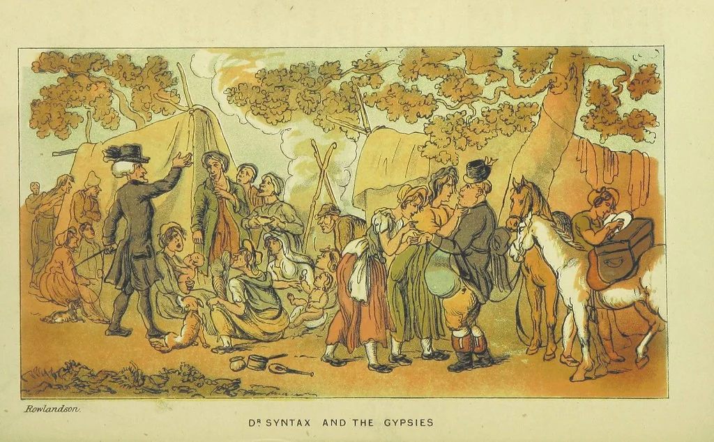 An illustration from Doctor Syntax's Three Tours: in search of the picturesque, consolation, and a wife ... The original edition, complete and unabridged, with the life and adventures of the author ... by John Camden Hotten. Eighty full page illustrations drawn and coloured after the originals by T. Rowlandson, 1868, leaf 272