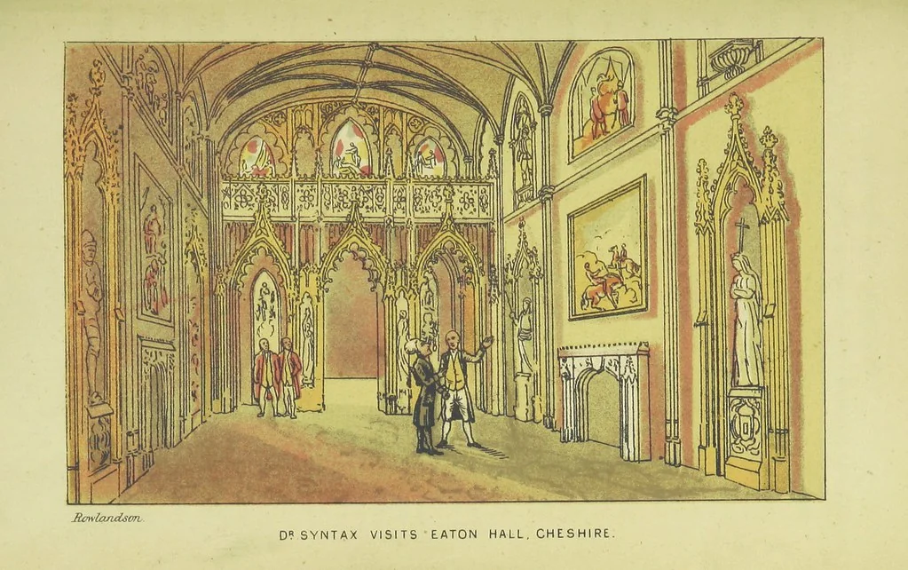 An illustration from Doctor Syntax's Three Tours: in search of the picturesque, consolation, and a wife ... The original edition, complete and unabridged, with the life and adventures of the author ... by John Camden Hotten. Eighty full page illustrations drawn and coloured after the originals by T. Rowlandson, 1868, leaf 315