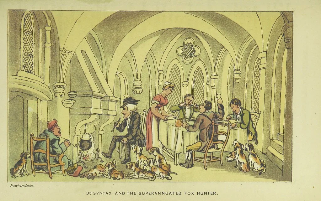 An illustration from Doctor Syntax's Three Tours: in search of the picturesque, consolation, and a wife ... The original edition, complete and unabridged, with the life and adventures of the author ... by John Camden Hotten. Eighty full page illustrations drawn and coloured after the originals by T. Rowlandson, 1868, leaf 333