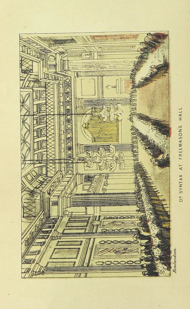 An illustration from Doctor Syntax's Three Tours: in search of the picturesque, consolation, and a wife ... The original edition, complete and unabridged, with the life and adventures of the author ... by John Camden Hotten. Eighty full page illustrations drawn and coloured after the originals by T. Rowlandson, 1868, leaf 390