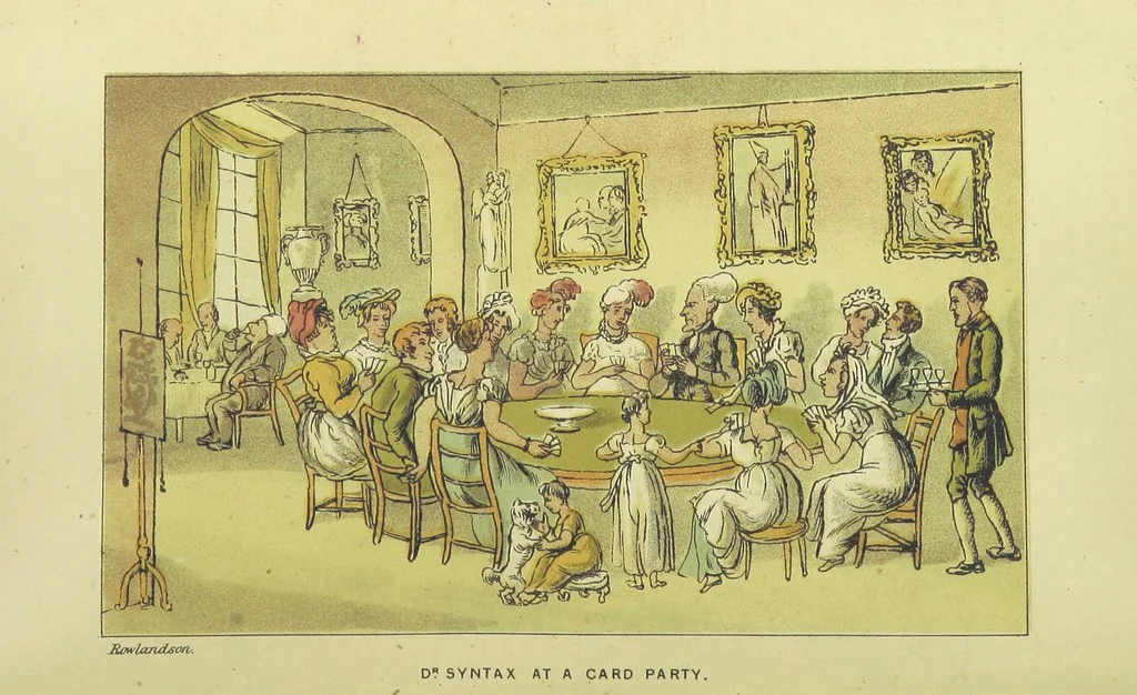 An illustration from Doctor Syntax's Three Tours: in search of the picturesque, consolation, and a wife ... The original edition, complete and unabridged, with the life and adventures of the author ... by John Camden Hotten. Eighty full page illustrations drawn and coloured after the originals by T. Rowlandson, 1868, leaf 492