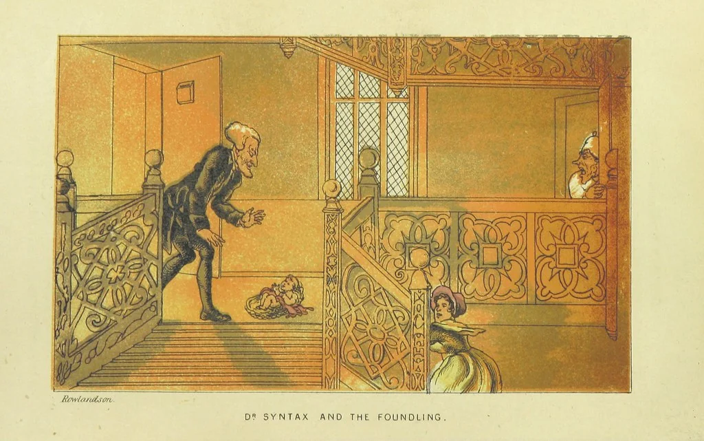An illustration from Doctor Syntax's Three Tours: in search of the picturesque, consolation, and a wife ... The original edition, complete and unabridged, with the life and adventures of the author ... by John Camden Hotten. Eighty full page illustrations drawn and coloured after the originals by T. Rowlandson, 1868, leaf 532