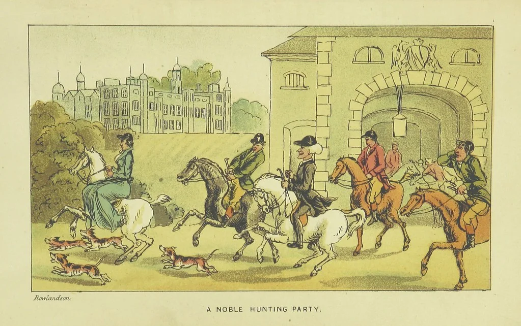An illustration from Doctor Syntax's Three Tours: in search of the picturesque, consolation, and a wife ... The original edition, complete and unabridged, with the life and adventures of the author ... by John Camden Hotten. Eighty full page illustrations drawn and coloured after the originals by T. Rowlandson, 1868, leaf 549
