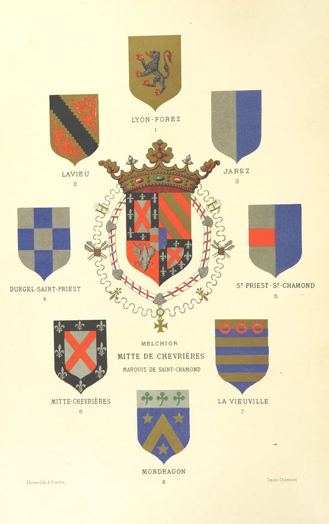 An illustration from Histoire de Saint-Chamond et de la seigneurie de Jarez depuis les temps les plus reculés jusqu'à nos jours, 1890, leaf 10