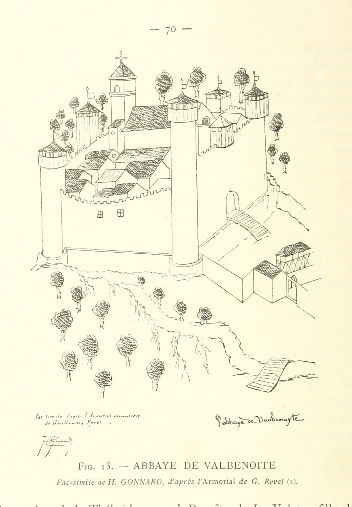 An illustration from Histoire de Saint-Chamond et de la seigneurie de Jarez depuis les temps les plus reculés jusqu'à nos jours, 1890, leaf 106