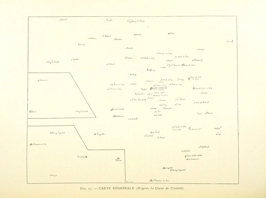 An illustration from Histoire de Saint-Chamond et de la seigneurie de Jarez depuis les temps les plus reculés jusqu'à nos jours, 1890, leaf 136