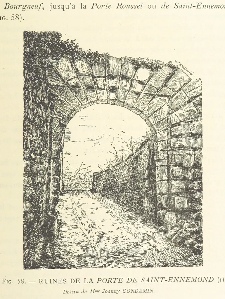 An illustration from Histoire de Saint-Chamond et de la seigneurie de Jarez depuis les temps les plus reculés jusqu'à nos jours, 1890, leaf 215