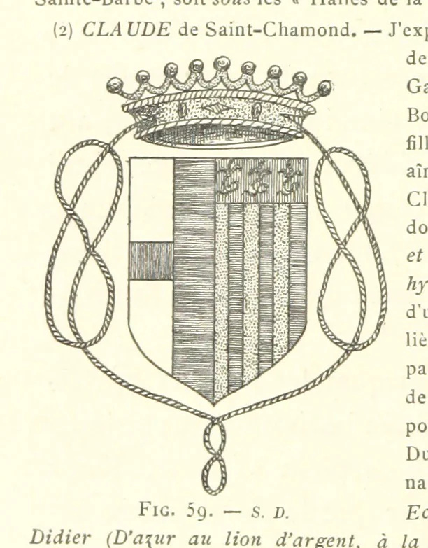 An illustration from Histoire de Saint-Chamond et de la seigneurie de Jarez depuis les temps les plus reculés jusqu'à nos jours, 1890, leaf 218