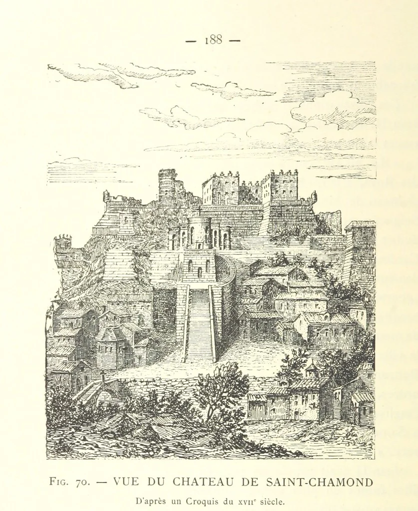 An illustration from Histoire de Saint-Chamond et de la seigneurie de Jarez depuis les temps les plus reculés jusqu'à nos jours, 1890, leaf 228