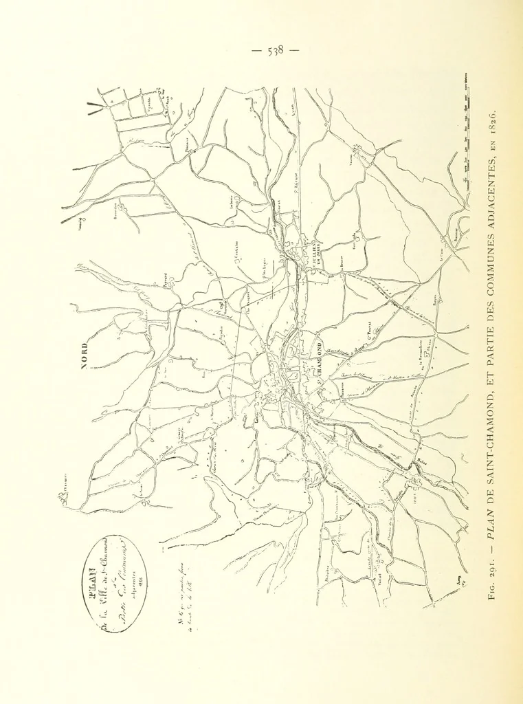 An illustration from Histoire de Saint-Chamond et de la seigneurie de Jarez depuis les temps les plus reculés jusqu'à nos jours, 1890, leaf 594