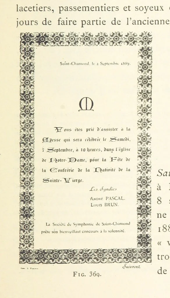 An illustration from Histoire de Saint-Chamond et de la seigneurie de Jarez depuis les temps les plus reculés jusqu'à nos jours, 1890, leaf 707