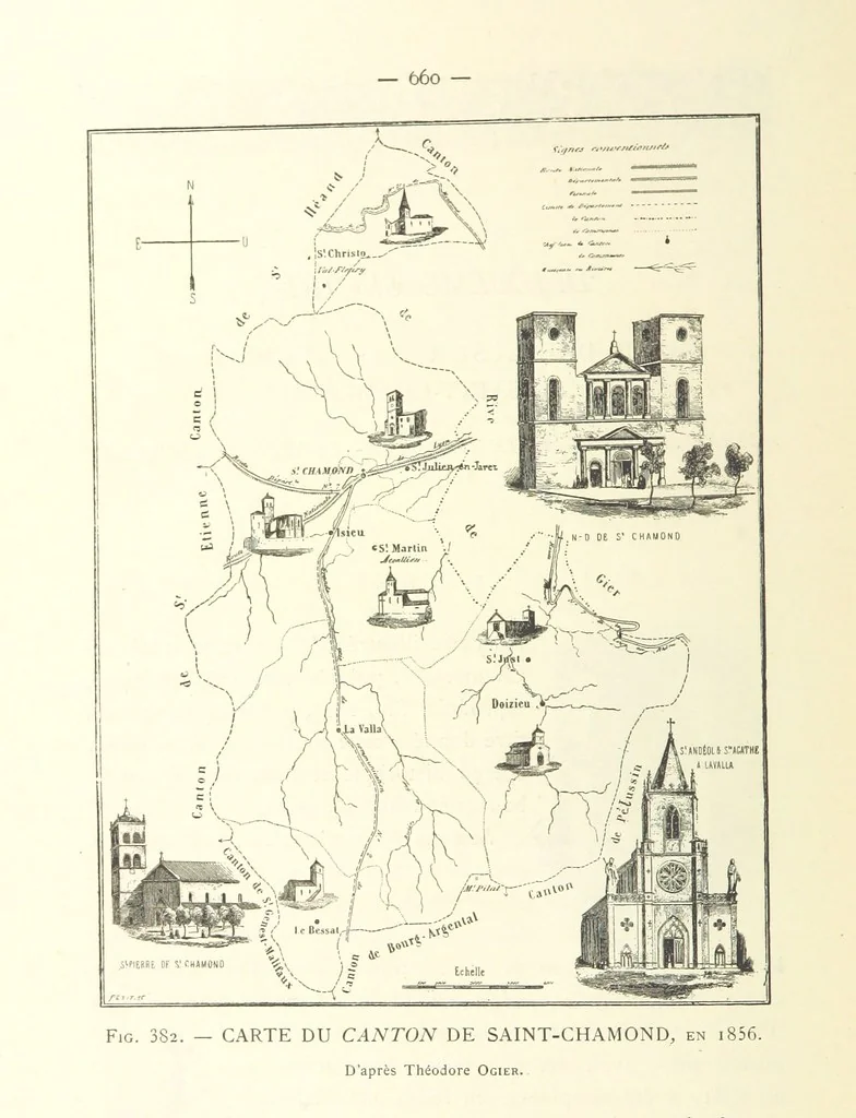 An illustration from Histoire de Saint-Chamond et de la seigneurie de Jarez depuis les temps les plus reculés jusqu'à nos jours, 1890, leaf 724