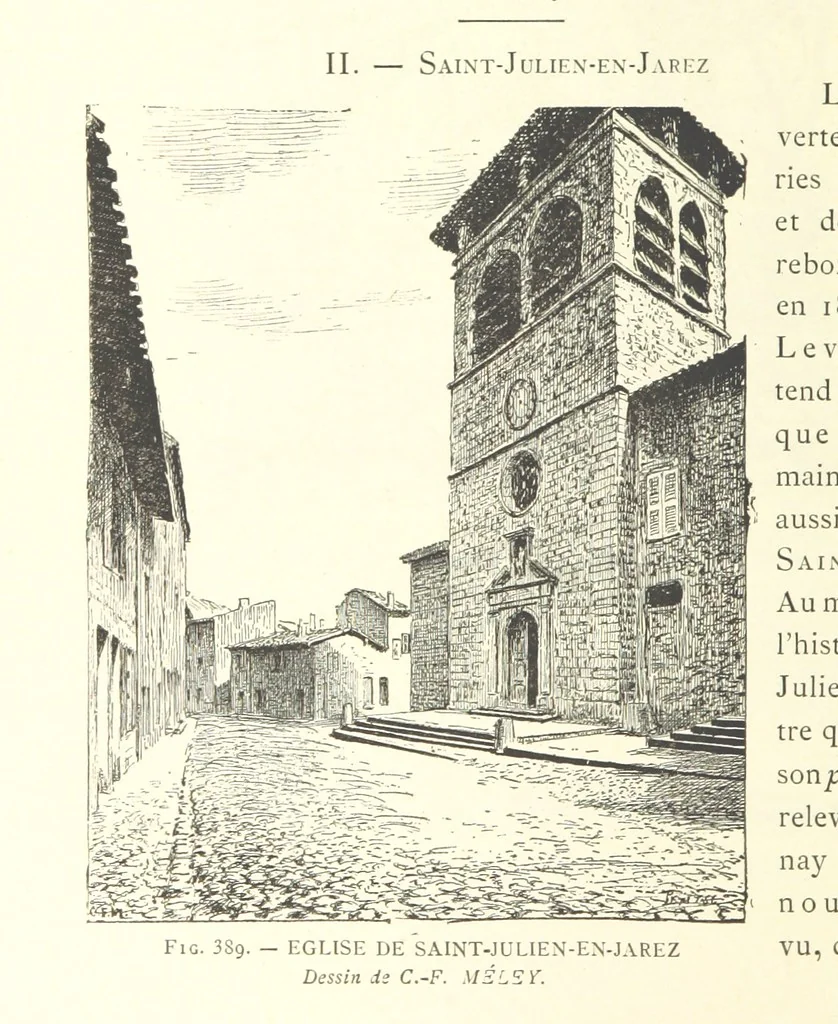 An illustration from Histoire de Saint-Chamond et de la seigneurie de Jarez depuis les temps les plus reculés jusqu'à nos jours, 1890, leaf 728