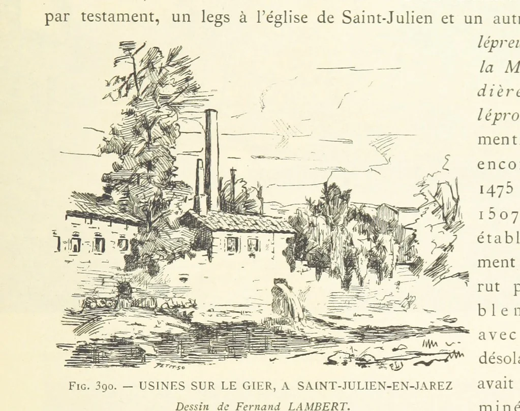 An illustration from Histoire de Saint-Chamond et de la seigneurie de Jarez depuis les temps les plus reculés jusqu'à nos jours, 1890, leaf 729