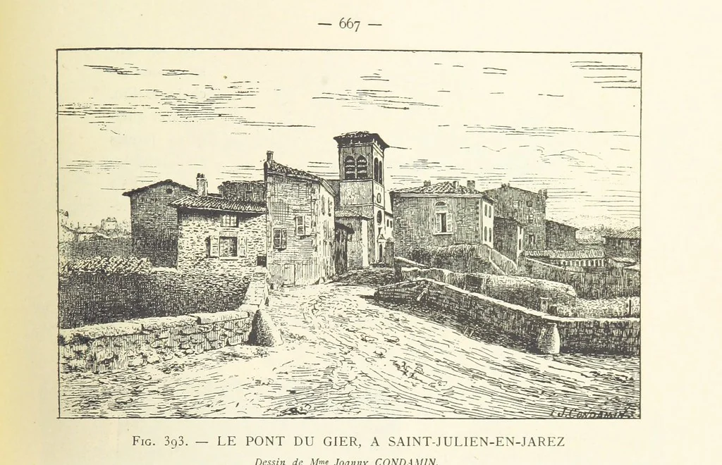 An illustration from Histoire de Saint-Chamond et de la seigneurie de Jarez depuis les temps les plus reculés jusqu'à nos jours, 1890, leaf 731
