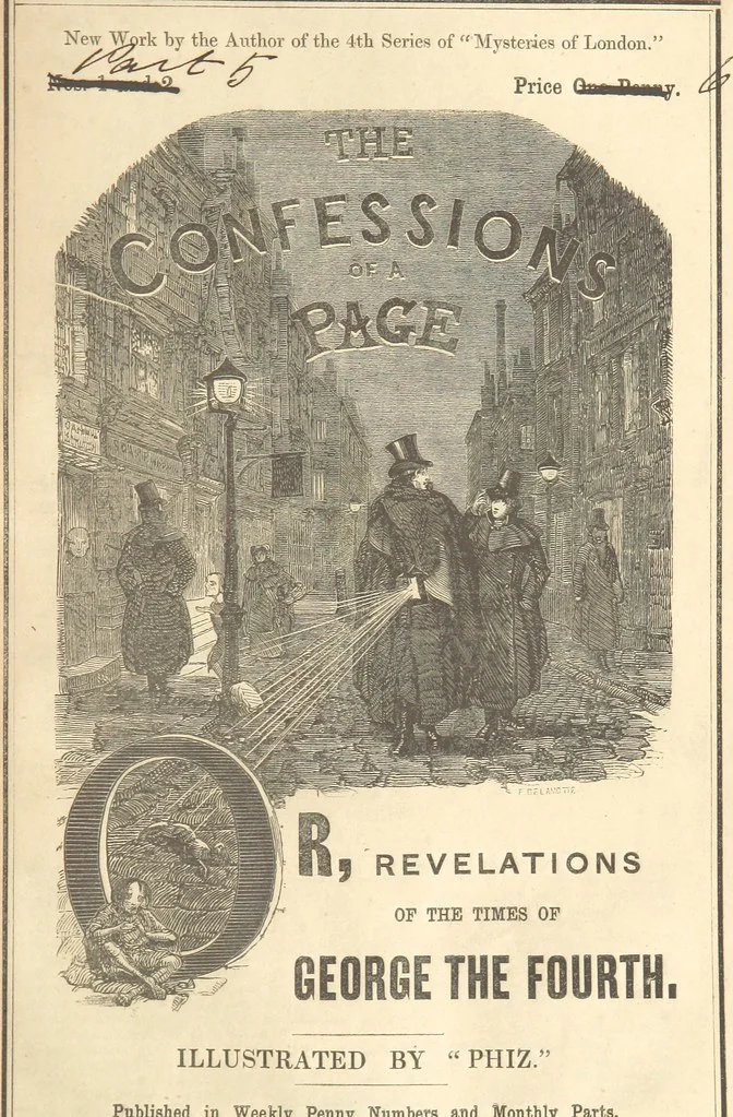 An illustration from The Confessions of a Page: or Revelations of the times of George the Fourth. By the author of the fourth series of the “Mysteries of London.” (Illustrated by “Phiz.”), 1861, leaf 177