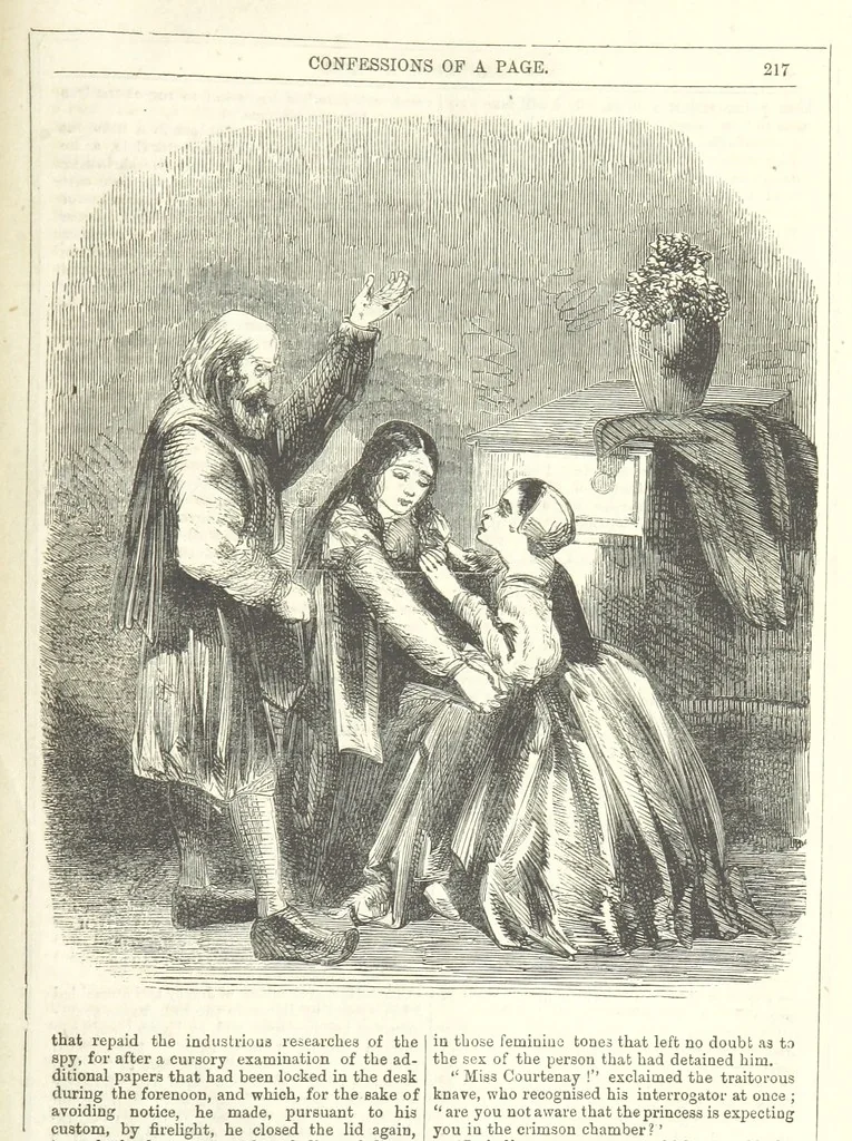 An illustration from The Confessions of a Page: or Revelations of the times of George the Fourth. By the author of the fourth series of the “Mysteries of London.” (Illustrated by “Phiz.”), 1861, leaf 247