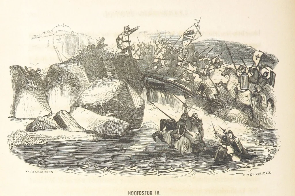 An illustration from Geschiedenis van België ... Versierd met 200 houtsneden, etc, 1845, leaf 128