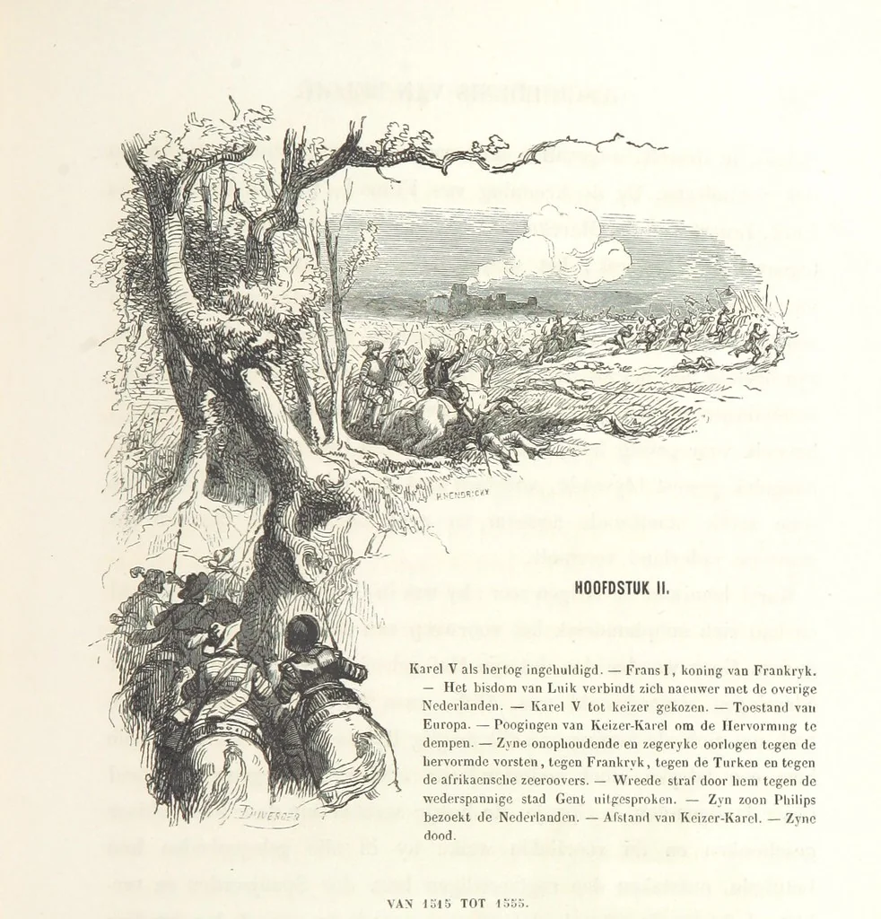 An illustration from Geschiedenis van België ... Versierd met 200 houtsneden, etc, 1845, leaf 423