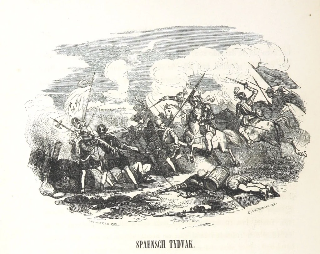 An illustration from Geschiedenis van België ... Versierd met 200 houtsneden, etc, 1845, leaf 454