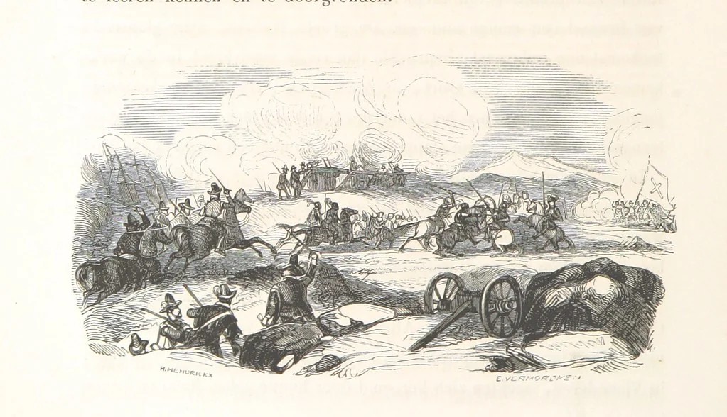 An illustration from Geschiedenis van België ... Versierd met 200 houtsneden, etc, 1845, leaf 536