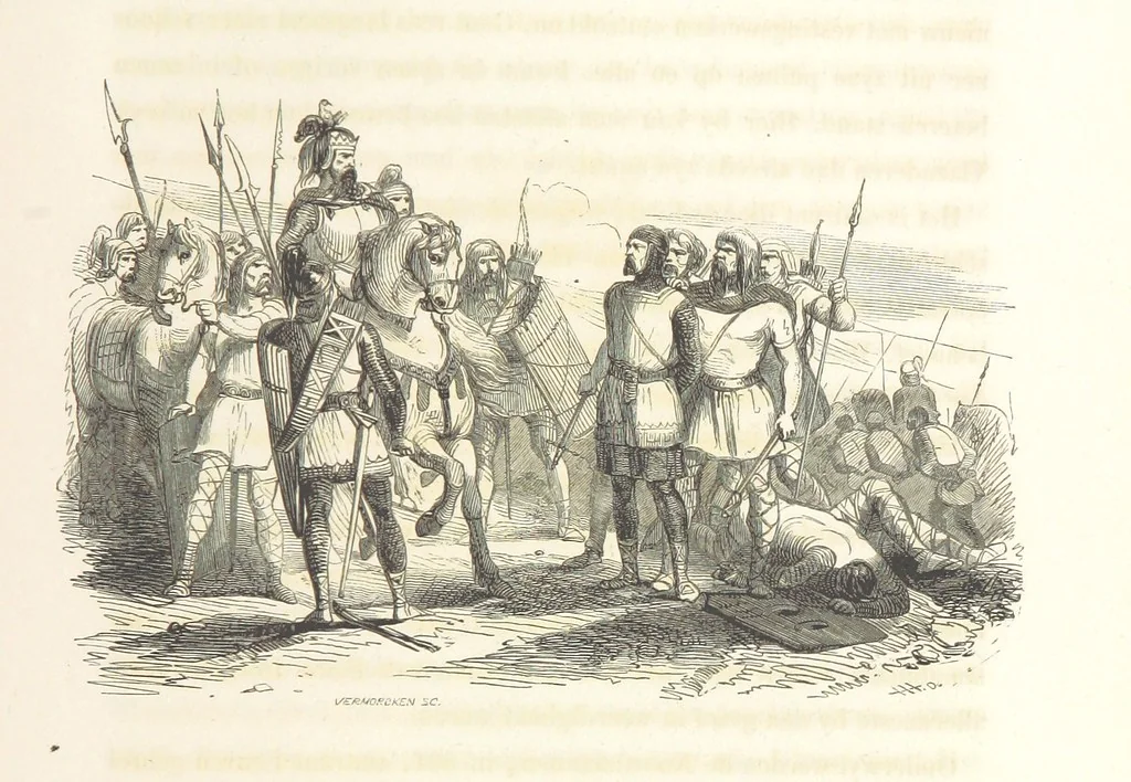 An illustration from Geschiedenis van België ... Versierd met 200 houtsneden, etc, 1845, leaf 75