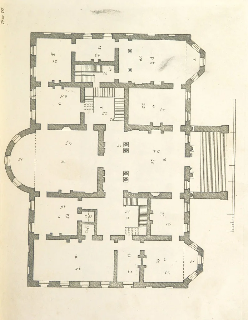 An illustration from The New Builder's Magazine, and Complete Architectural Library, for architects, surveyors, carpenters, etc, 1819, leaf 115