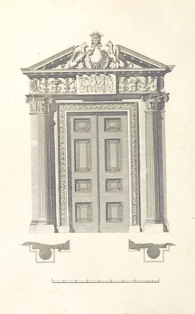 An illustration from The New Builder's Magazine, and Complete Architectural Library, for architects, surveyors, carpenters, etc, 1819, leaf 120