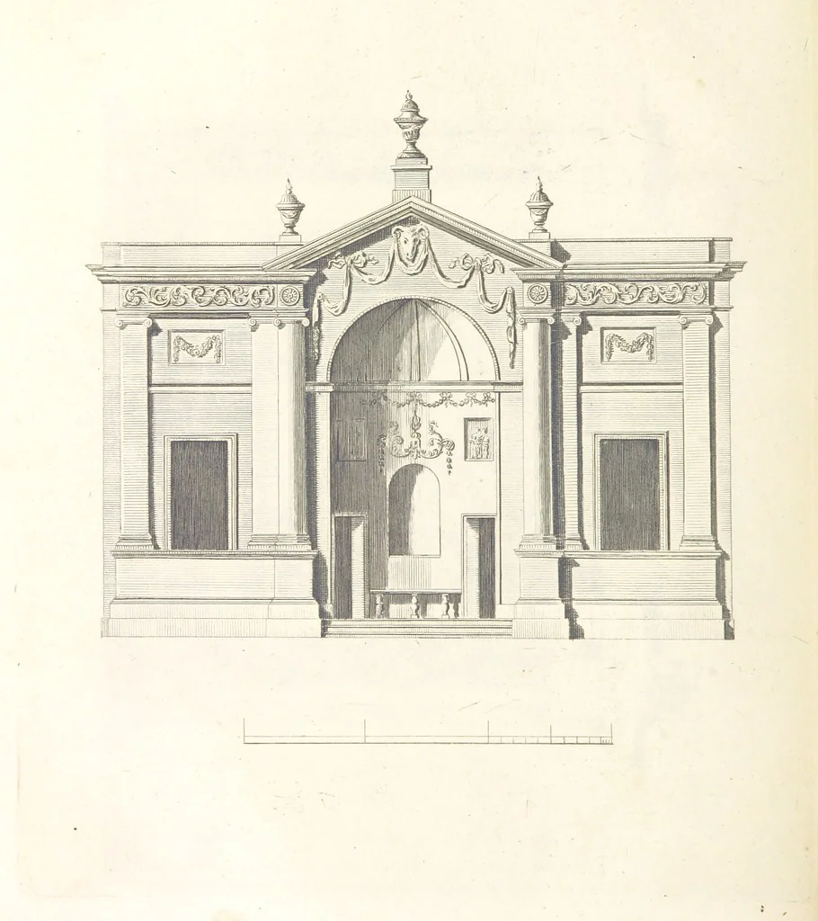 An illustration from The New Builder's Magazine, and Complete Architectural Library, for architects, surveyors, carpenters, etc, 1819, leaf 128