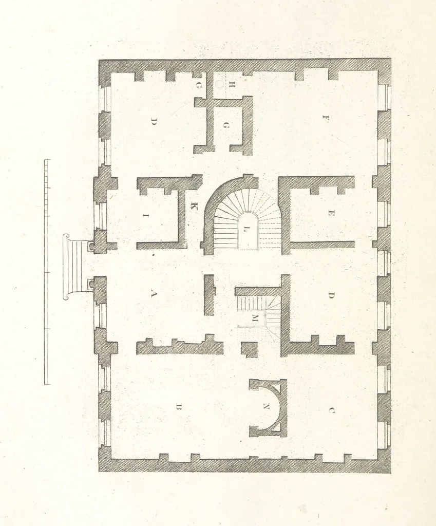 An illustration from The New Builder's Magazine, and Complete Architectural Library, for architects, surveyors, carpenters, etc, 1819, leaf 150