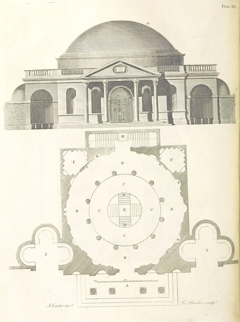 An illustration from The New Builder's Magazine, and Complete Architectural Library, for architects, surveyors, carpenters, etc, 1819, leaf 154