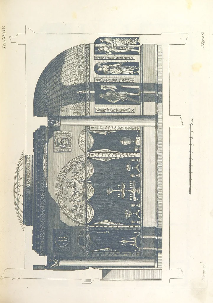 An illustration from The New Builder's Magazine, and Complete Architectural Library, for architects, surveyors, carpenters, etc, 1819, leaf 197