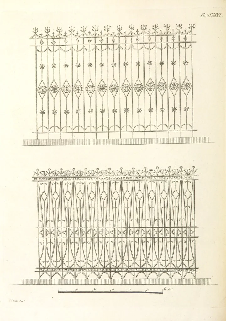 An illustration from The New Builder's Magazine, and Complete Architectural Library, for architects, surveyors, carpenters, etc, 1819, leaf 202