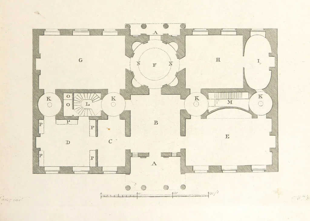 An illustration from The New Builder's Magazine, and Complete Architectural Library, for architects, surveyors, carpenters, etc, 1819, leaf 209