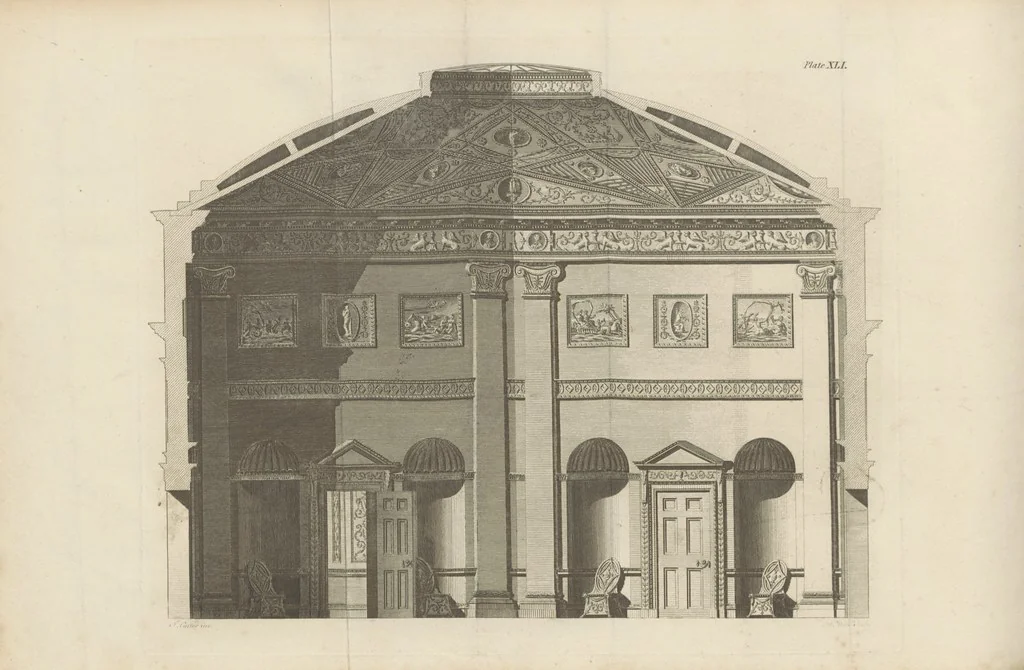 An illustration from The New Builder's Magazine, and Complete Architectural Library, for architects, surveyors, carpenters, etc, 1819, leaf 214