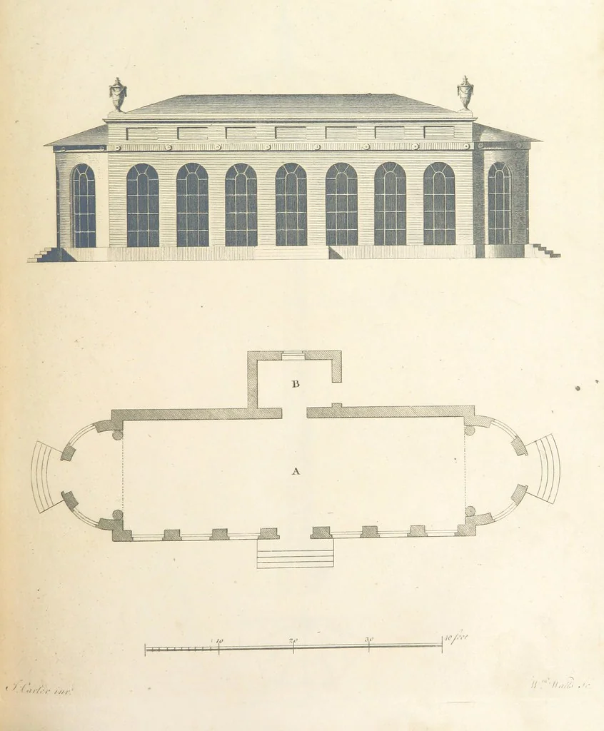 An illustration from The New Builder's Magazine, and Complete Architectural Library, for architects, surveyors, carpenters, etc, 1819, leaf 237