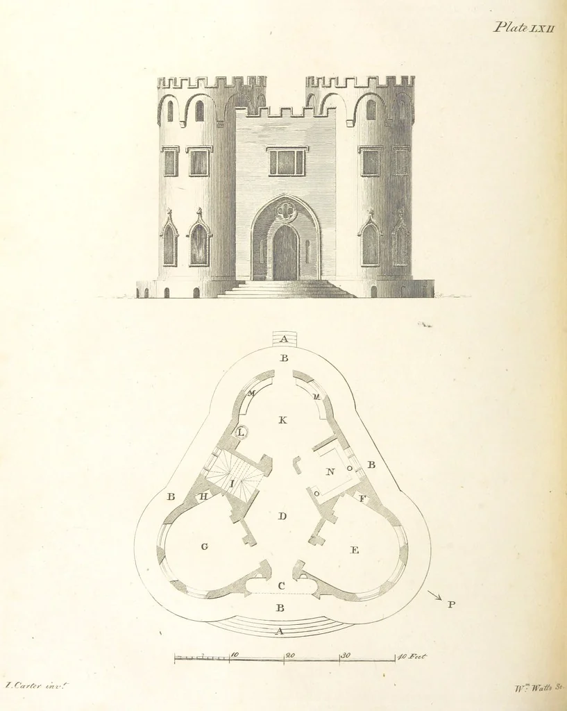 An illustration from The New Builder's Magazine, and Complete Architectural Library, for architects, surveyors, carpenters, etc, 1819, leaf 270