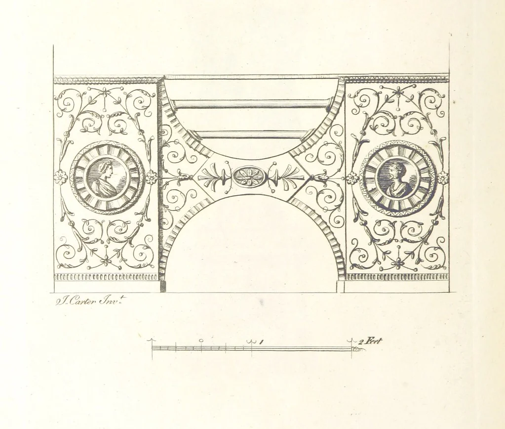 An illustration from The New Builder's Magazine, and Complete Architectural Library, for architects, surveyors, carpenters, etc, 1819, leaf 302