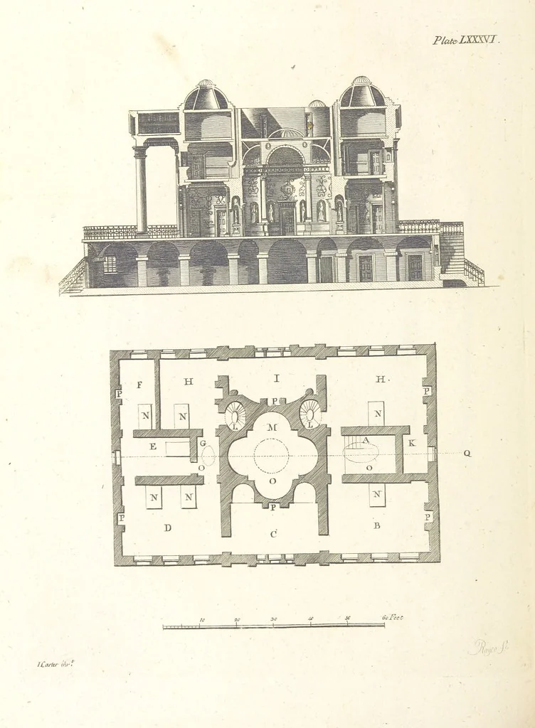An illustration from The New Builder's Magazine, and Complete Architectural Library, for architects, surveyors, carpenters, etc, 1819, leaf 330