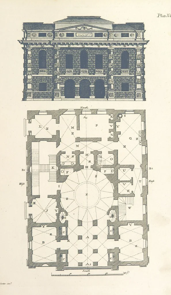 An illustration from The New Builder's Magazine, and Complete Architectural Library, for architects, surveyors, carpenters, etc, 1819, leaf 341