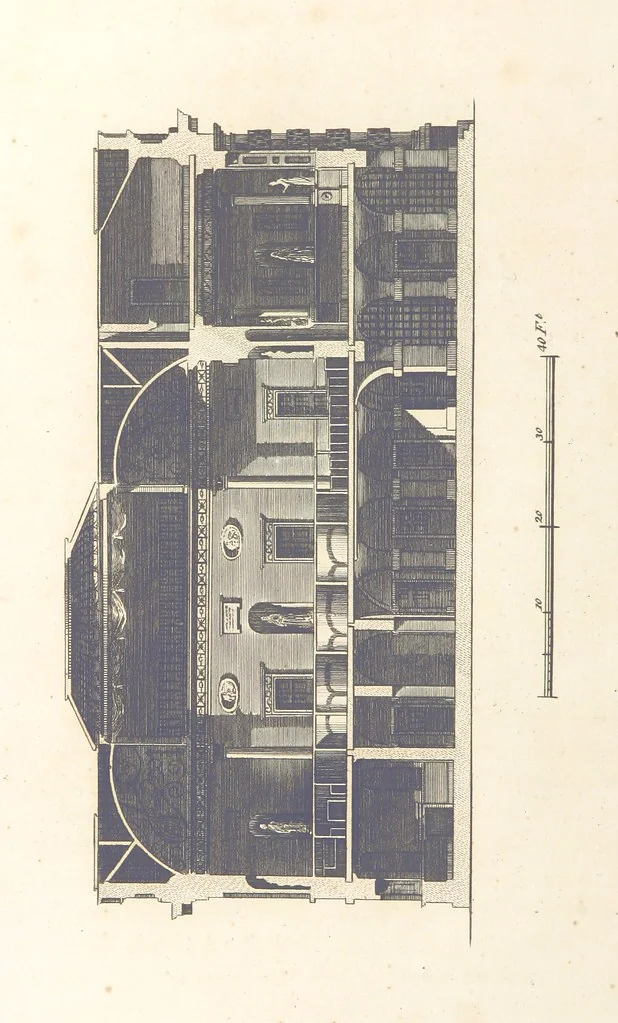 An illustration from The New Builder's Magazine, and Complete Architectural Library, for architects, surveyors, carpenters, etc, 1819, leaf 352